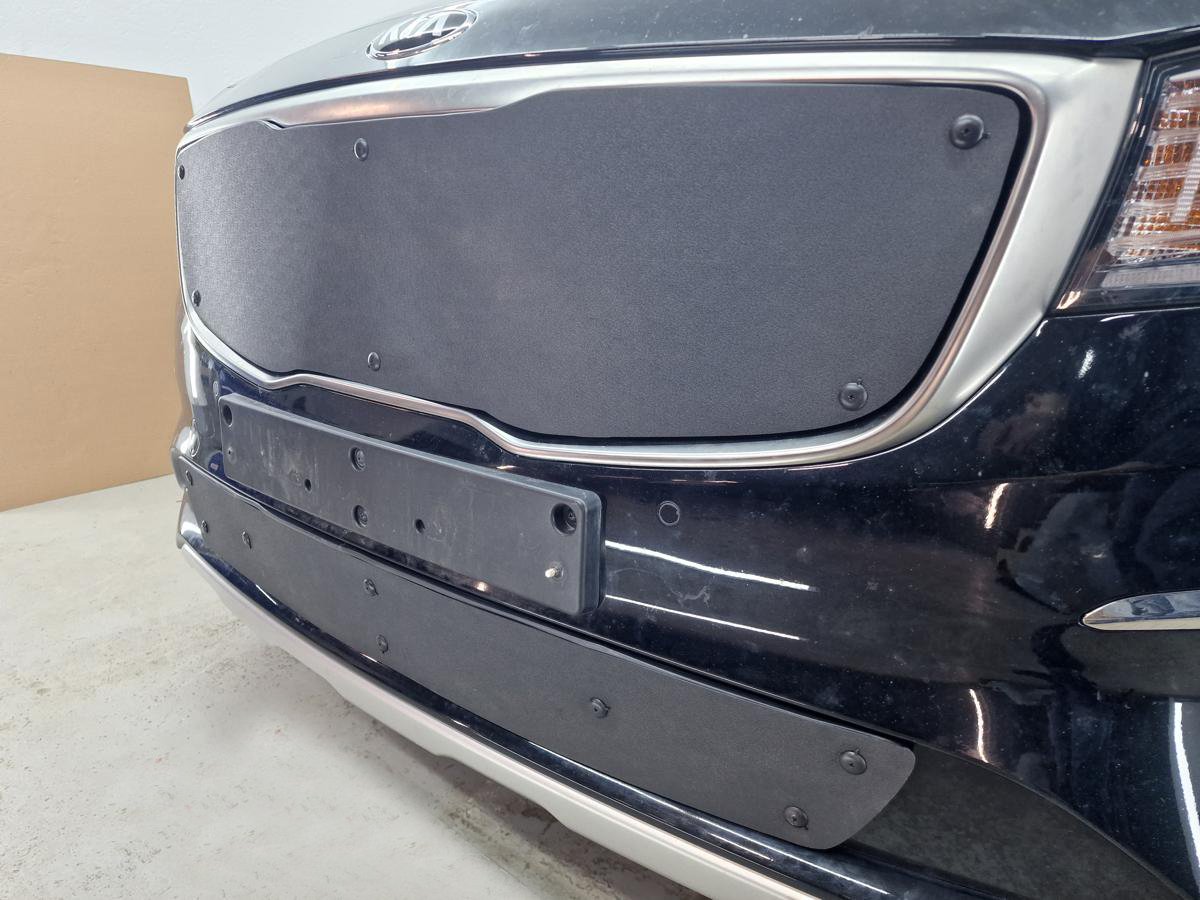 Зимняя заглушка радиатора к съемной сетке низ для Kia Carnival (YP) III Рестайлинг