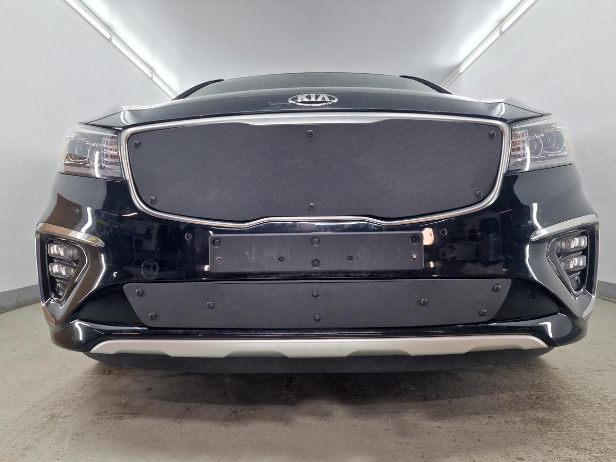 Зимняя заглушка радиатора к съемной сетке низ для Kia Carnival (YP) III Рестайлинг