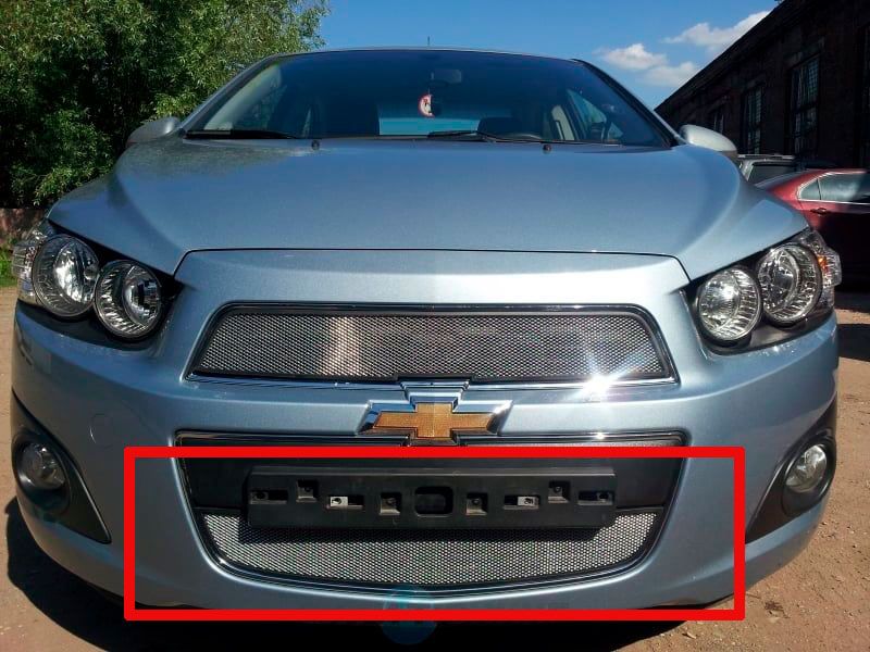 Защитная сетка радиатора низ для Chevrolet Aveo II