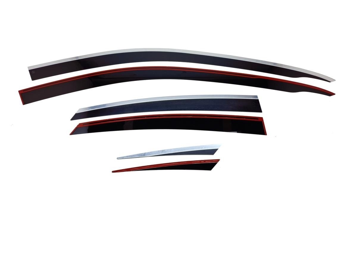 Дефлекторы окон 2D с хром накладками 6 шт. для Kia K3 I Рестайлинг