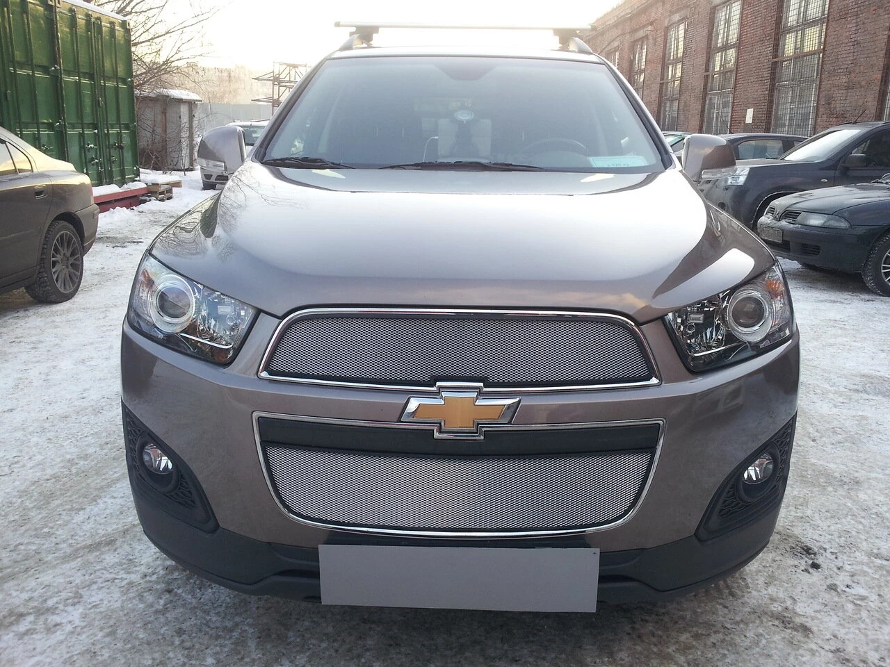 Защитная сетка радиатора 2 части для Chevrolet Captiva I Рестайлинг 2