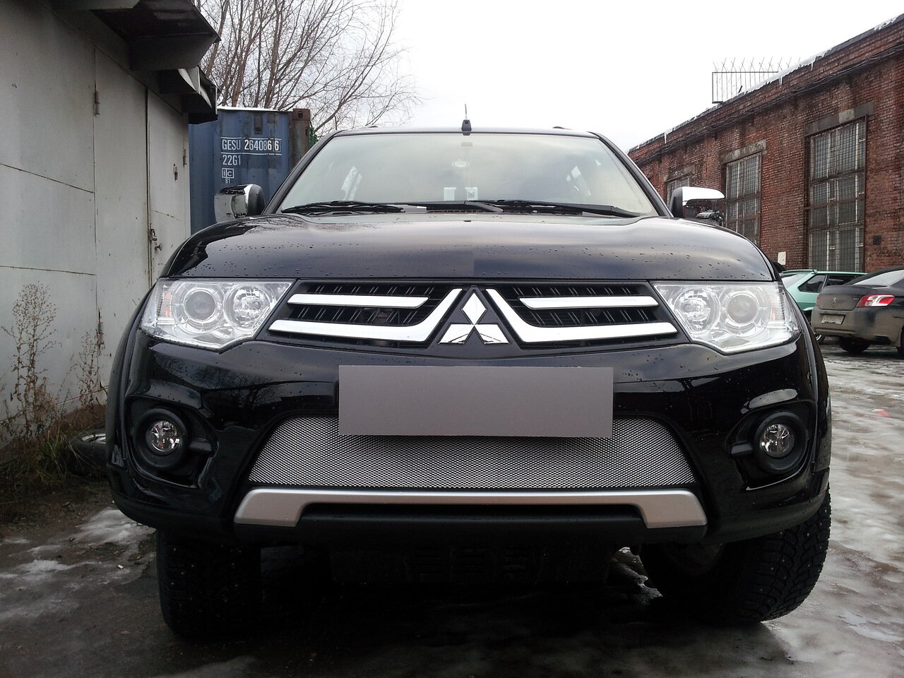 Защитная сетка радиатора для Mitsubishi Pajero Sport II Рестайлинг