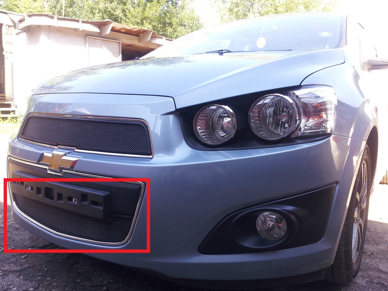 Защитная сетка радиатора низ для Chevrolet Aveo II