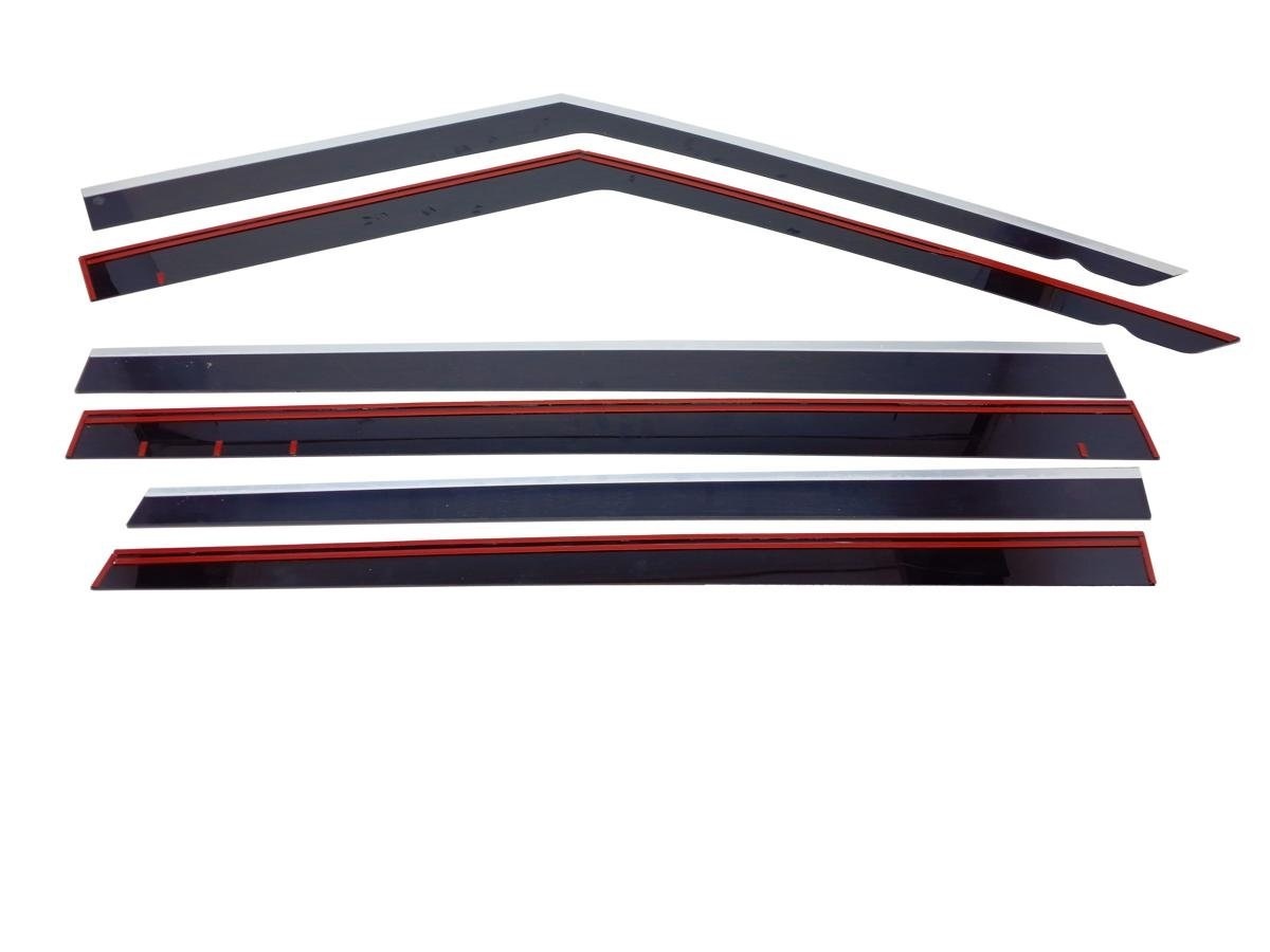 Дефлекторы окон 2D с хром накладками 6 шт. для Polar Stone (Jishi) 01