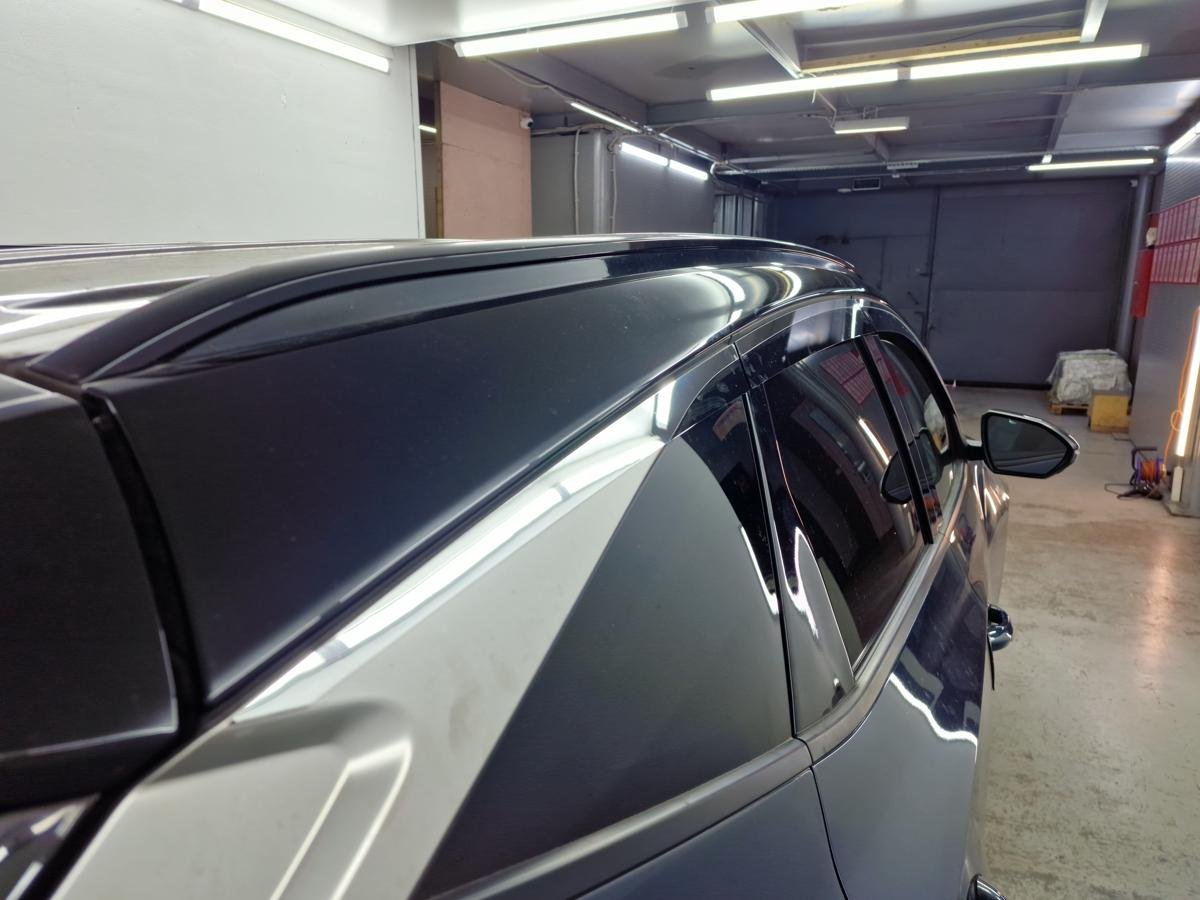 Дефлекторы окон 2D с хром накладками 6 шт. (под наклоном) (короткая база) для Hyundai Tucson IV