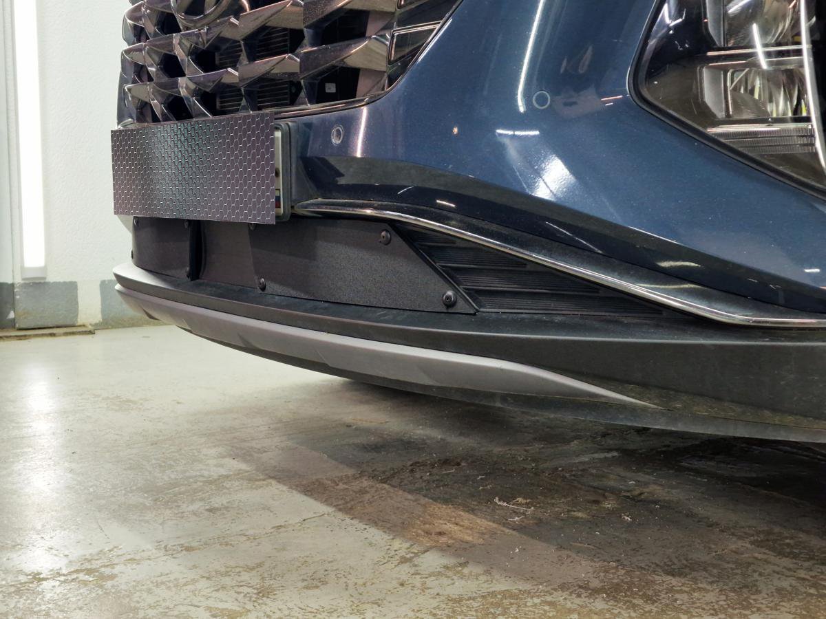 Зимняя заглушка радиатора к съемной сетке низ с датчиком АСС 2 части (короткая база) для Hyundai Tucson IV