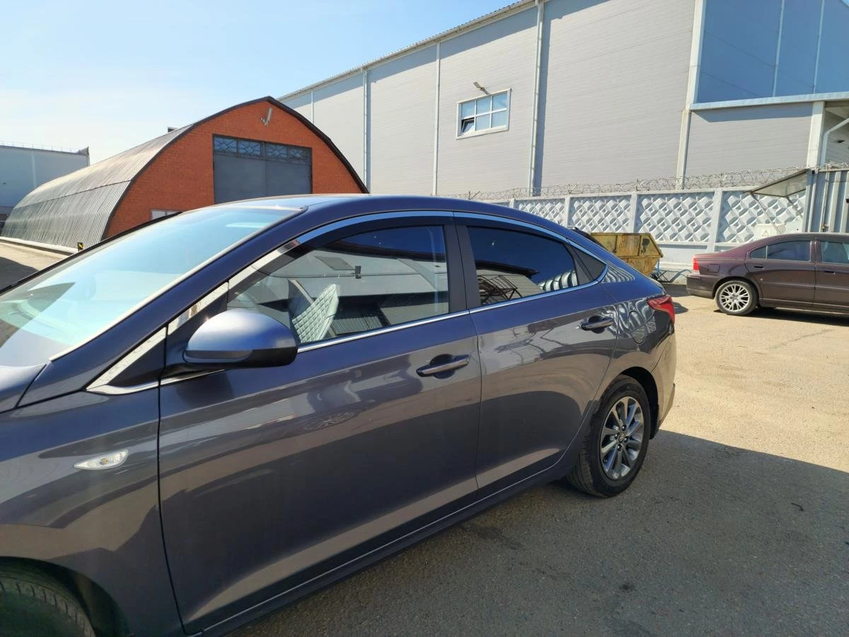 Дефлекторы окон с хром накладками 2D 10 шт для Hyundai Solaris II Рестайлинг