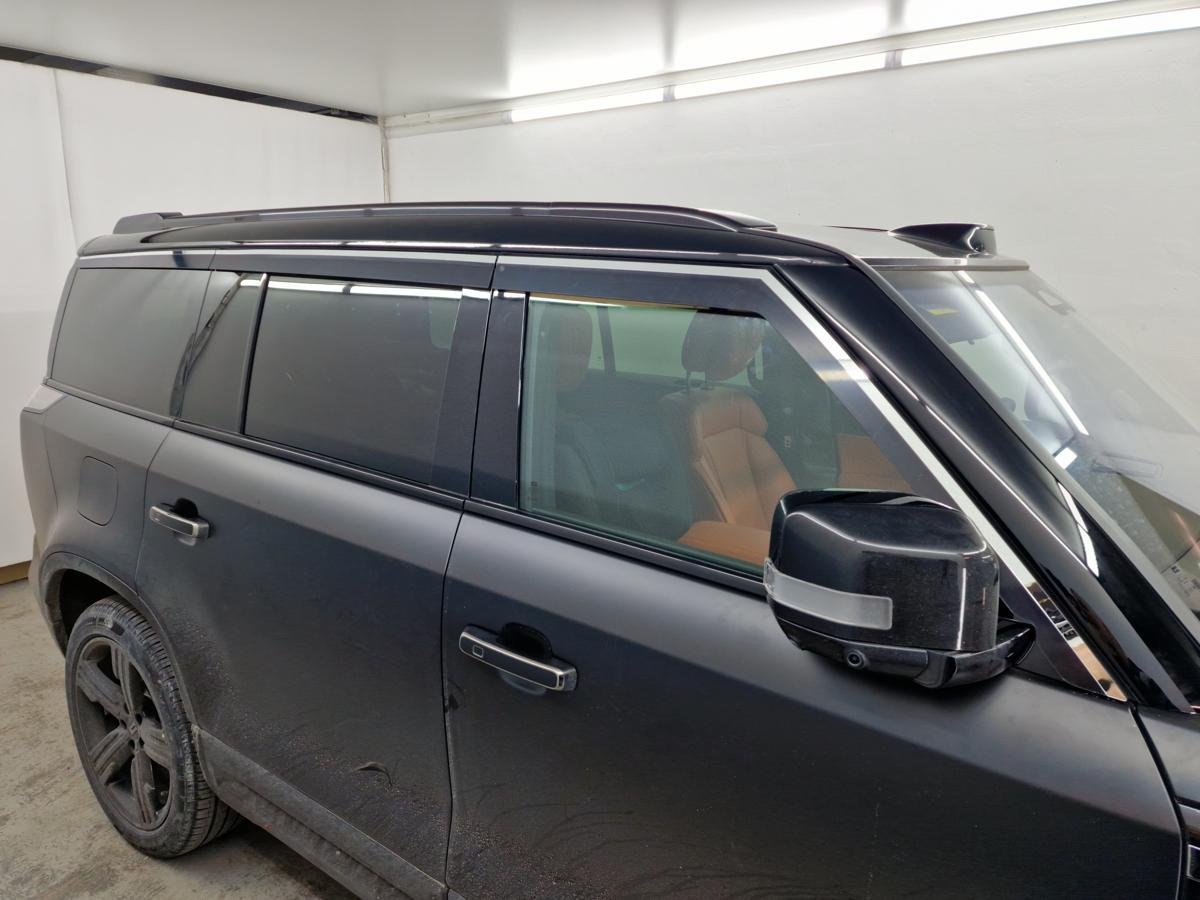 Дефлекторы окон 2D с хром накладками 6 шт. под наклоном для Polar Stone (Jishi) 01