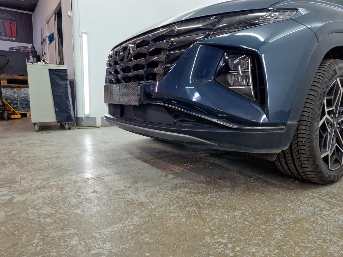 Зимняя заглушка радиатора к съемной сетке низ 2 части гибрид для Hyundai Tucson IV