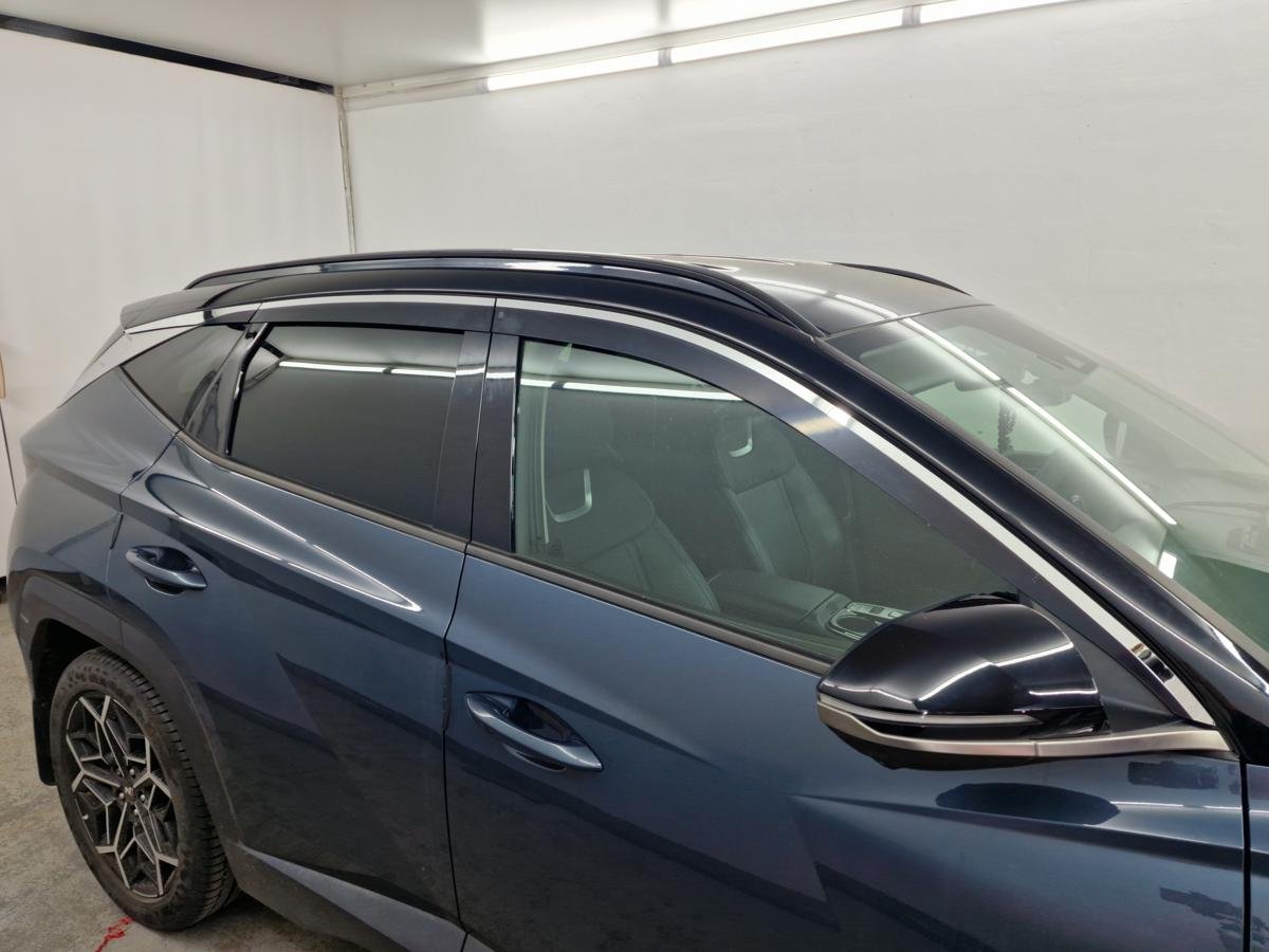 Дефлекторы окон 2D с хром накладками 6 шт. (короткая база) для Hyundai Tucson IV Рестайлинг