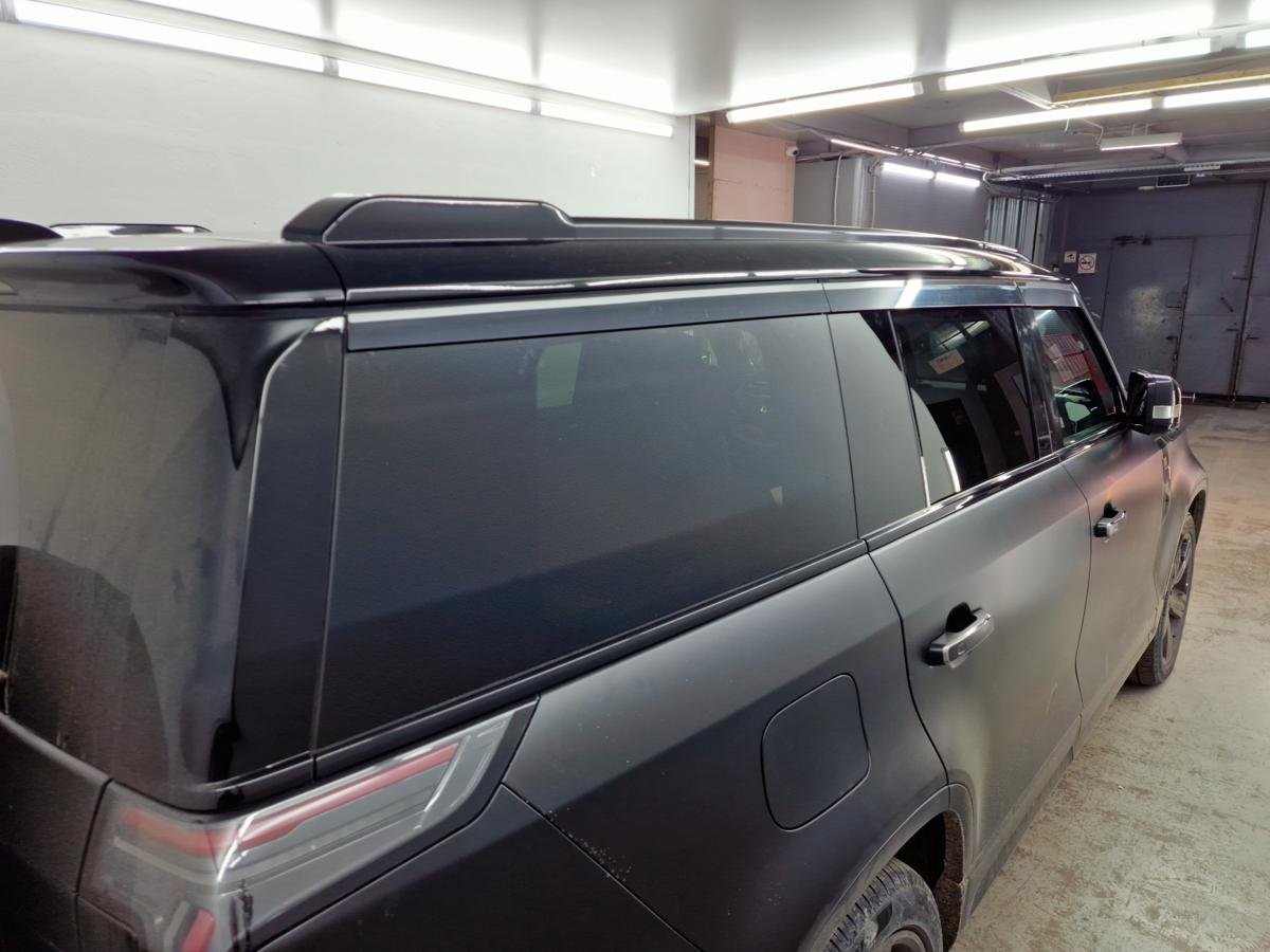 Дефлекторы окон 2D с хром накладками 6 шт. под наклоном для Polar Stone (Jishi) 01