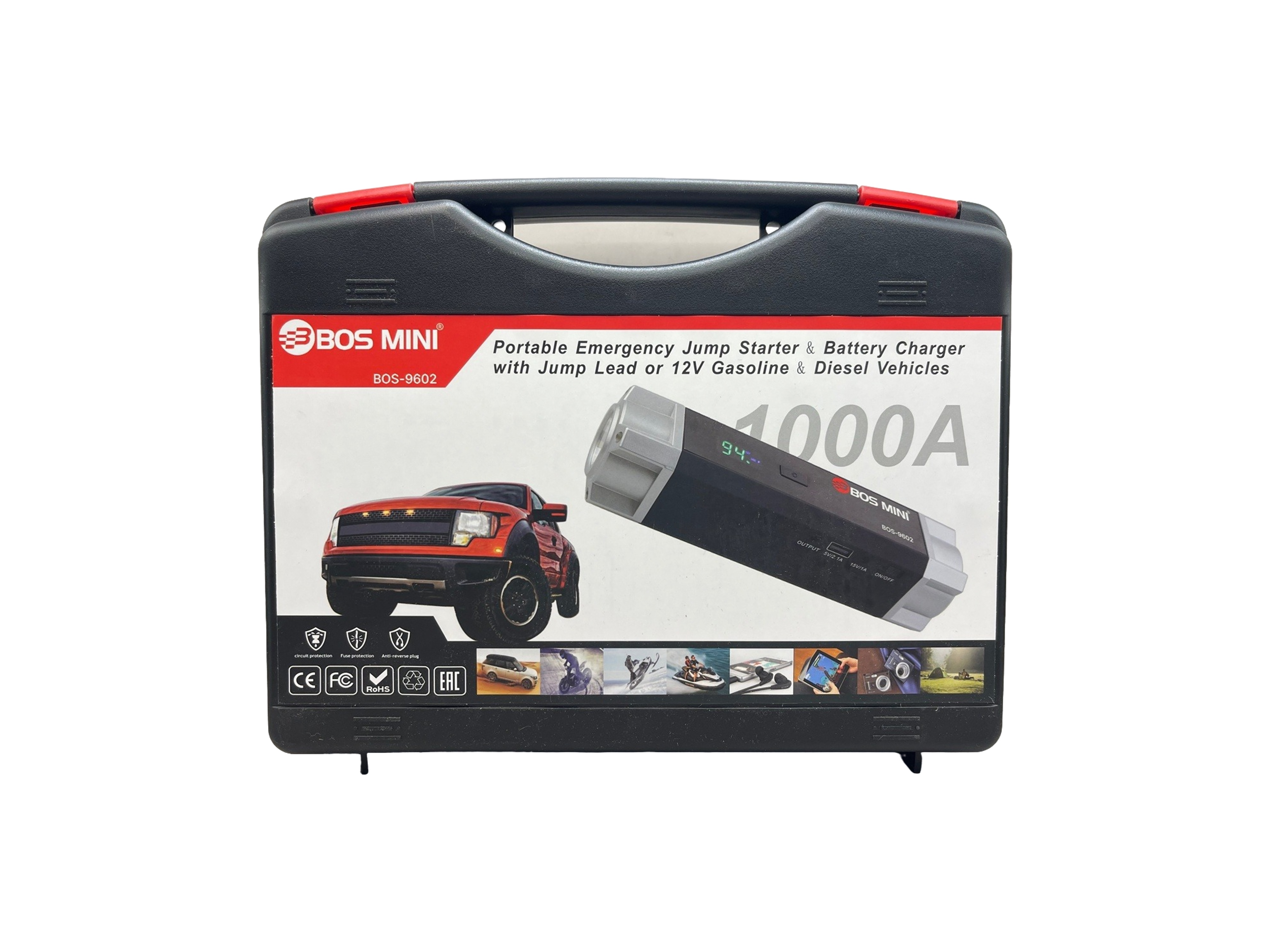 Пусковое устройство + (встроенный фонарик, power bank, емкость 10500 mAh)