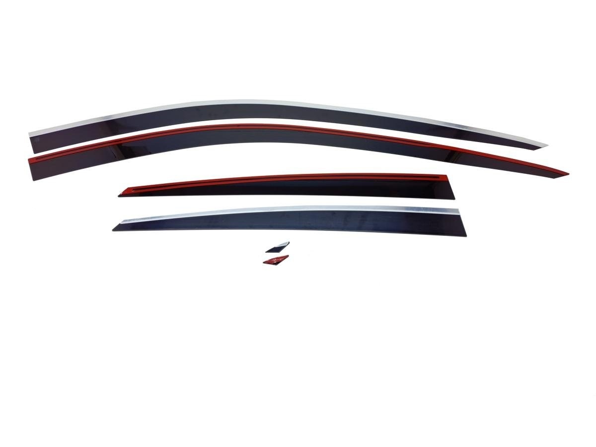 Дефлекторы окон 2D с хром накладками 6 шт. под наклоном для Hyundai Elantra VII (CN7)