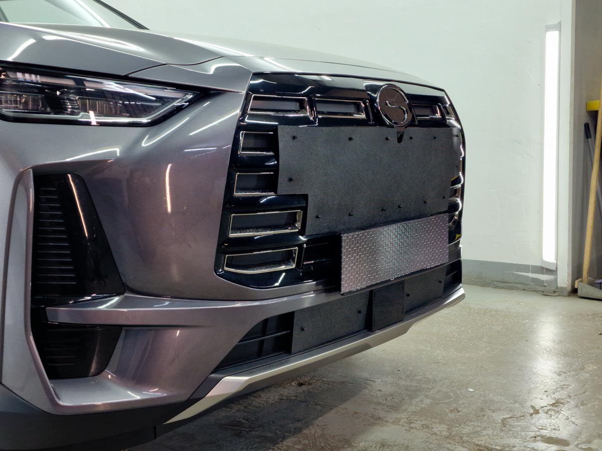 Зимняя заглушка радиатора на стяжке низ 2 части для GAC GS4 I