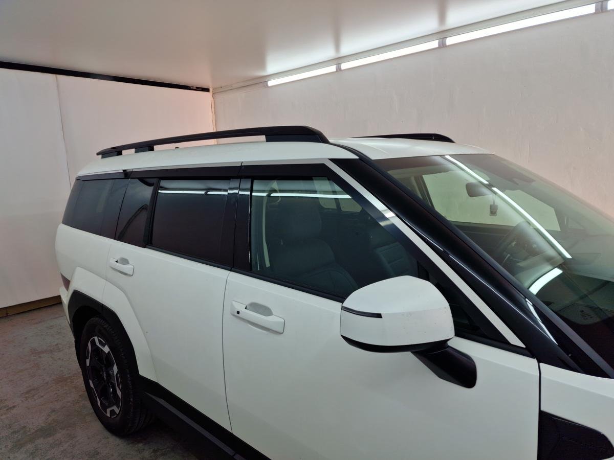 Дефлекторы окон 2D с хром накладками 6 шт. (под наклоном) для Hyundai Santa Fe V (MX5)