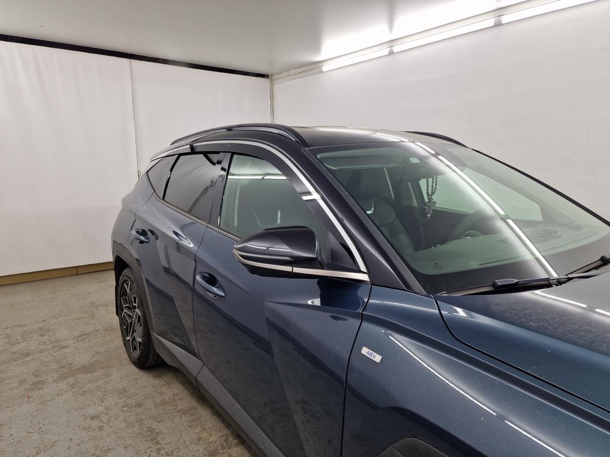 Дефлекторы окон 2D с хром накладками 6 шт. (под наклоном) (короткая база) для Hyundai Tucson IV