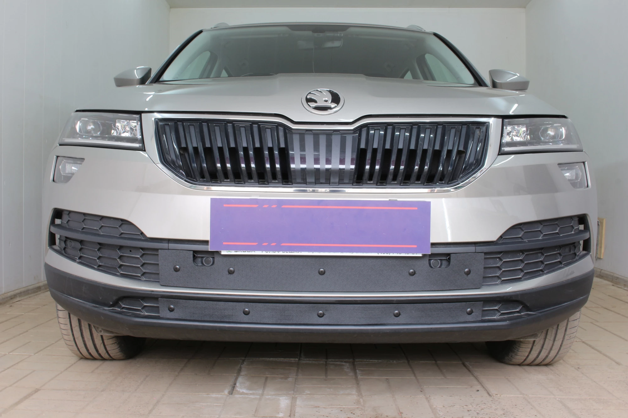 Зимняя заглушка радиатора к съемной сетке низ (2 части) для Skoda Karoq I