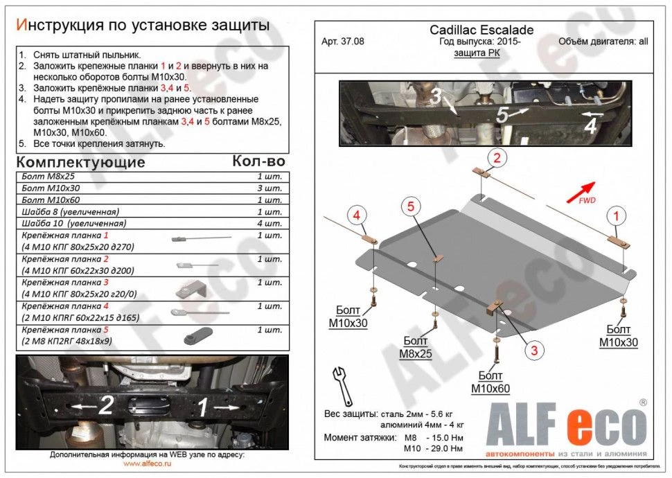 Защита РК для Cadillac Escalade IV