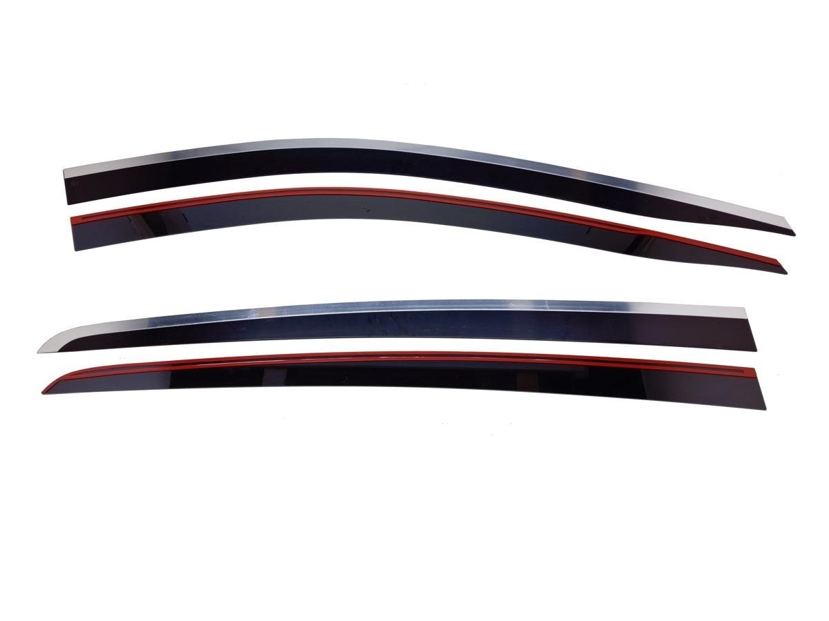 Дефлекторы окон 2D с хром накладками 4 шт. под наклоном для Kia Sportage IV Рестайлинг