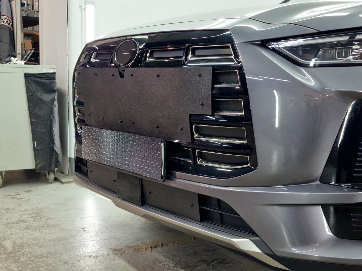 Зимняя заглушка радиатора на стяжке низ 2 части для GAC GS4 I