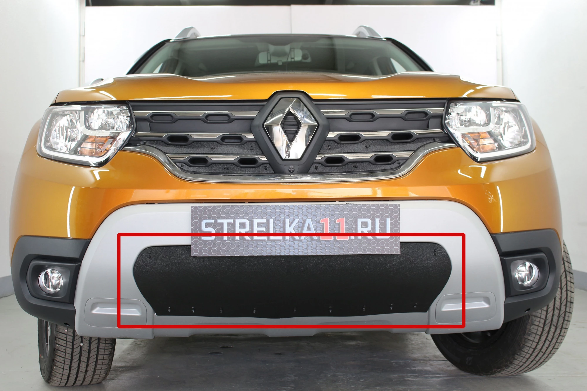 Зимняя заглушка радиатора на стяжке низ для Renault Duster II