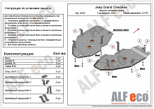 Защита топливного бака (2 части) для Jeep Grand Cherokee IV (WK2) Рестайлинг