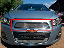 Защитная сетка радиатора верх для Chevrolet Aveo II