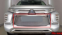 Защитная сетка радиатора для Mitsubishi Pajero Sport III Рестайлинг